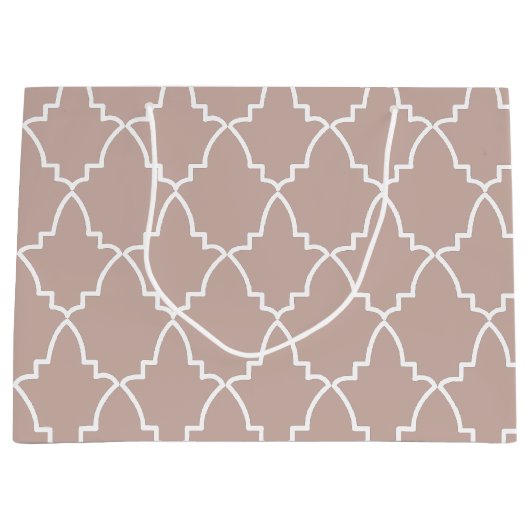 Beige Moroccan Lattice Pattern Groot Cadeauzakje (Voorkant)