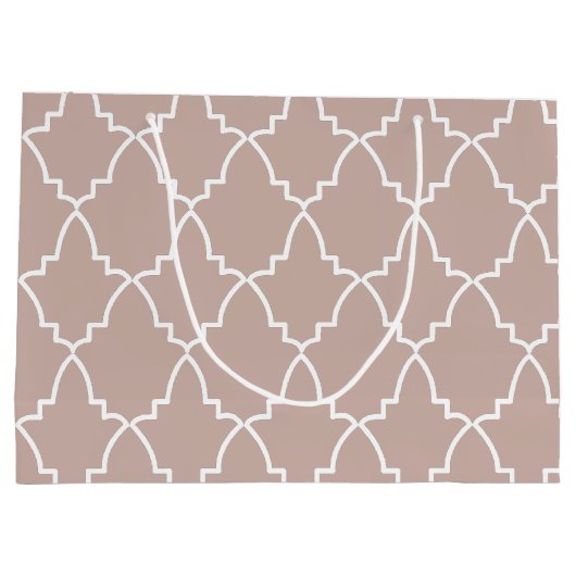 Beige Moroccan Lattice Pattern Groot Cadeauzakje (Achterkant)