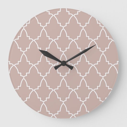 Beige Moroccan Lattice Pattern   Grote Klok (Voorkant)