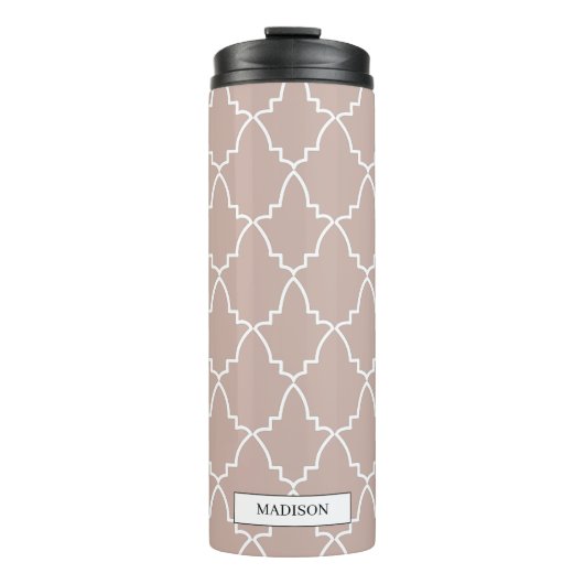 Beige Moroccan Lattice Pattern Thermosbeker (Voorkant)