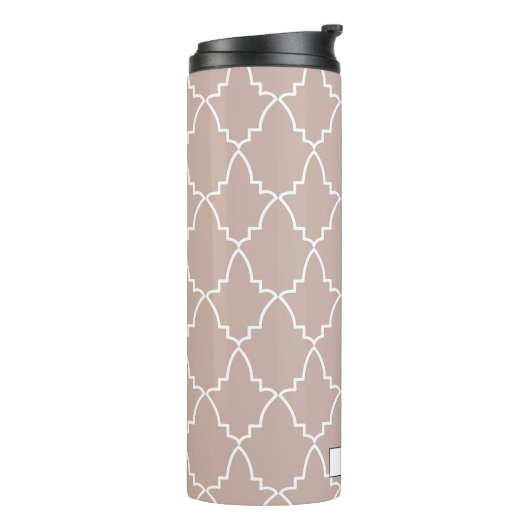 Beige Moroccan Lattice Pattern Thermosbeker (Gedraaid links)