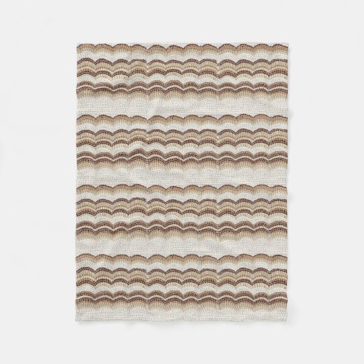 Beige Mosaic Small Fleece Blanket Deken (Voorkant)