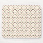 Beige mousepad with a repeating floral pattern muismat (Voorkant)
