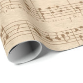 -beige muzieknoten cadeaupapier (Rol Hoek)