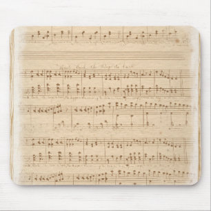 -beige muzieknoten muismat