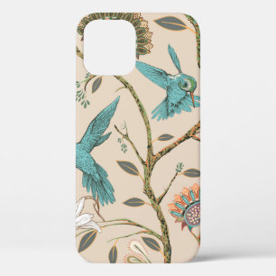 Beige naadloos patroon met gestileerde bloemen en iPhone 12 hoesje