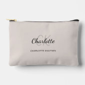 Beige naam monogram initialen modern etui (Voorkant)