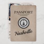 Beige Nashville Passport Bewaar de datum Save The Date (Voorkant / Achterkant)