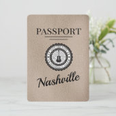 Beige Nashville Passport Bewaar de datum Save The Date (Staand voorkant)