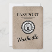Beige Nashville Passport Bewaar de datum Save The Date (Voorkant)
