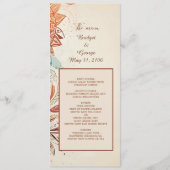 Beige natuurlijke vintage bruiloft programma & men (Voorkant)