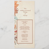 Beige natuurlijke vintage bruiloft programma & men (Achterkant)