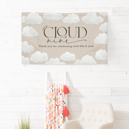 Beige natuurlijke wolk negen douche modern stijlvo spandoek (Insitu)