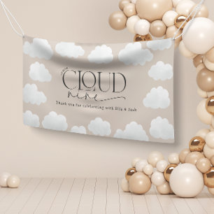 Beige natuurlijke wolk negen douche modern stijlvo spandoek