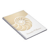 Beige Nautilus Shell Custom Nautical Notitieboek (Rechterzijde)