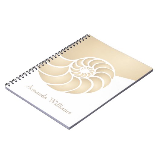 Beige Nautilus Shell Custom Nautical Notitieboek (Linkerzijde)