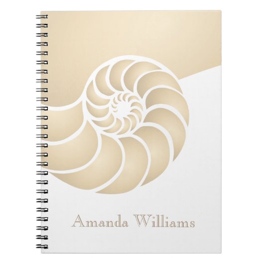 Beige Nautilus Shell Custom Nautical Notitieboek (Voorkant)