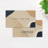 Beige Navy Blue Modern Abstracte Shapes Gift Kaart (Bureau)