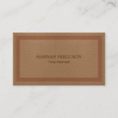 Beige nep leer visitekaartje (Voorkant)