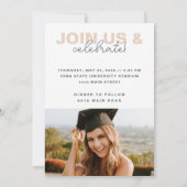 Beige neutraal gradiënt Afstuderen Kaart (Achterkant)