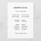 Beige Neutral Floral Wedding Programma (Achterkant)