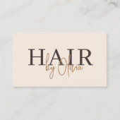 Beige Neutral QR Code Hair Stylist Modern Visitekaartje (Voorkant)