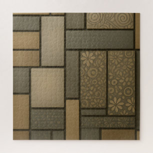 Beige Neutrale Tegels Mozaïekpatroon Legpuzzel