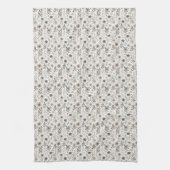 Beige Neutre Floral Stems Cuisine Serviette (Vertical)