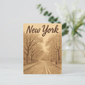 Beige New York Briefkaart (Staand voorkant)
