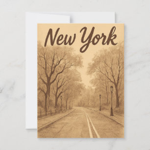 Beige New York Briefkaart
