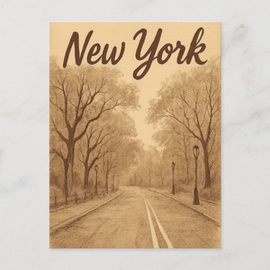 Beige New York Briefkaart (Voorkant)