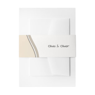 Beige, Nieuw Begin, Trouwbriefpapier Uitnodigingen Wikkel