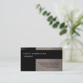 Beige Noir Attractif Carte de visite de charme (Debout devant)