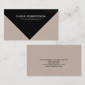 Beige Noir Moderne Simple Carte de visite simple (Devant / Derrière)