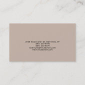 Beige Noir Moderne Simple Carte de visite simple (Dos)