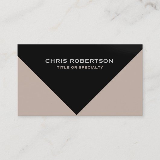 Beige Noir Moderne Simple Carte de visite simple (Devant)