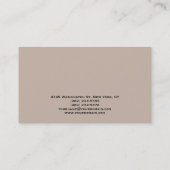 Beige Noir Moderne Simple Carte de visite simple (Dos)