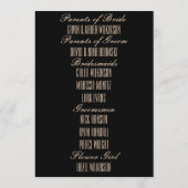 Beige-on-Black Streamline Moderne bruiloft Programma (Achterkant)