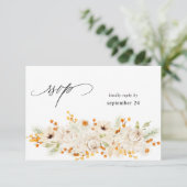 Beige & Orange Floral avec RSVP de repas (Debout devant)