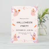 Beige Orange Noir Joueur Halloween Invitation (Debout devant)