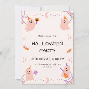 Beige Orange Noir Joueur Halloween Invitation