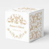 Beige Otomi Favor Box Bedankdoosjes (Voorkant Zijde)