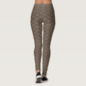 Beige ovaal patroon op bruine Leggings (Achterkant)
