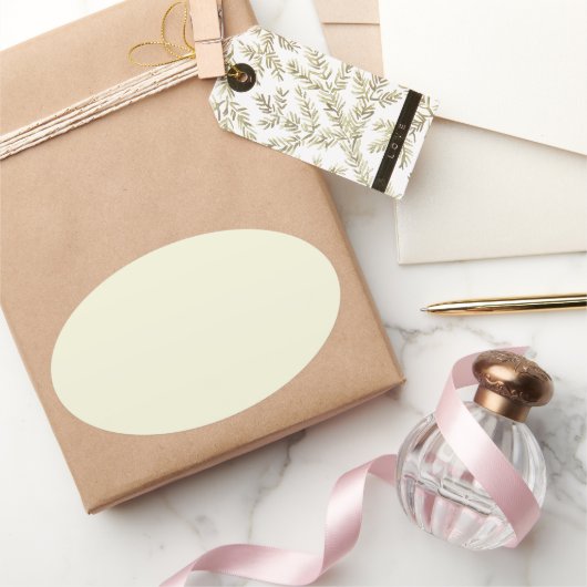 Beige Ovale Sticker (Geschenken)