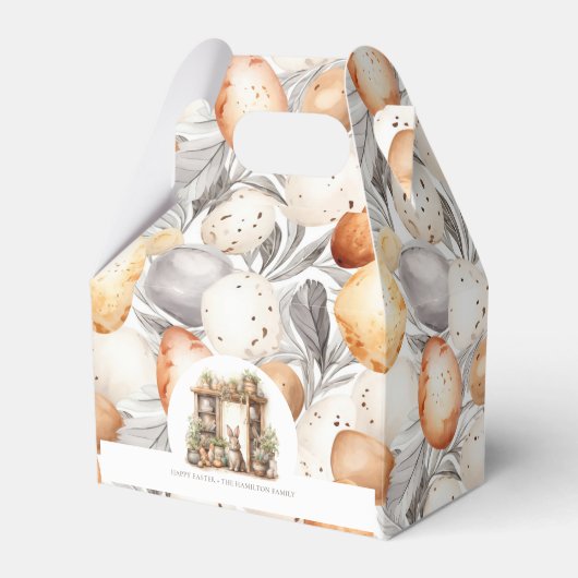 Beige paaskonijn gepersonaliseerd bedankdoosjes (Voorkant Zijde)