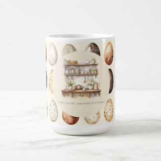 Beige Pasen Vintage Keuken Familienaam Koffiemok