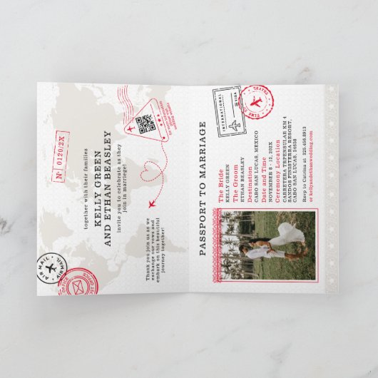 Beige paspoort bestemming bruiloft (Binnen)