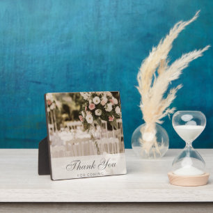 Beige pastel elegant dank u souvenir fotoplaat