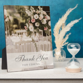 Beige pastel elegant dank u souvenir fotoplaat