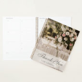 Beige pastel elegant dank u souvenir planner (Display)
